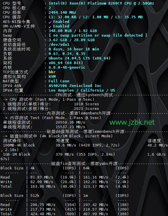 弘速云 三网精品cn2铂金cpu,高性能系列vps测评数据!-建站百科